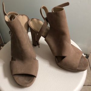 Tan suede heels